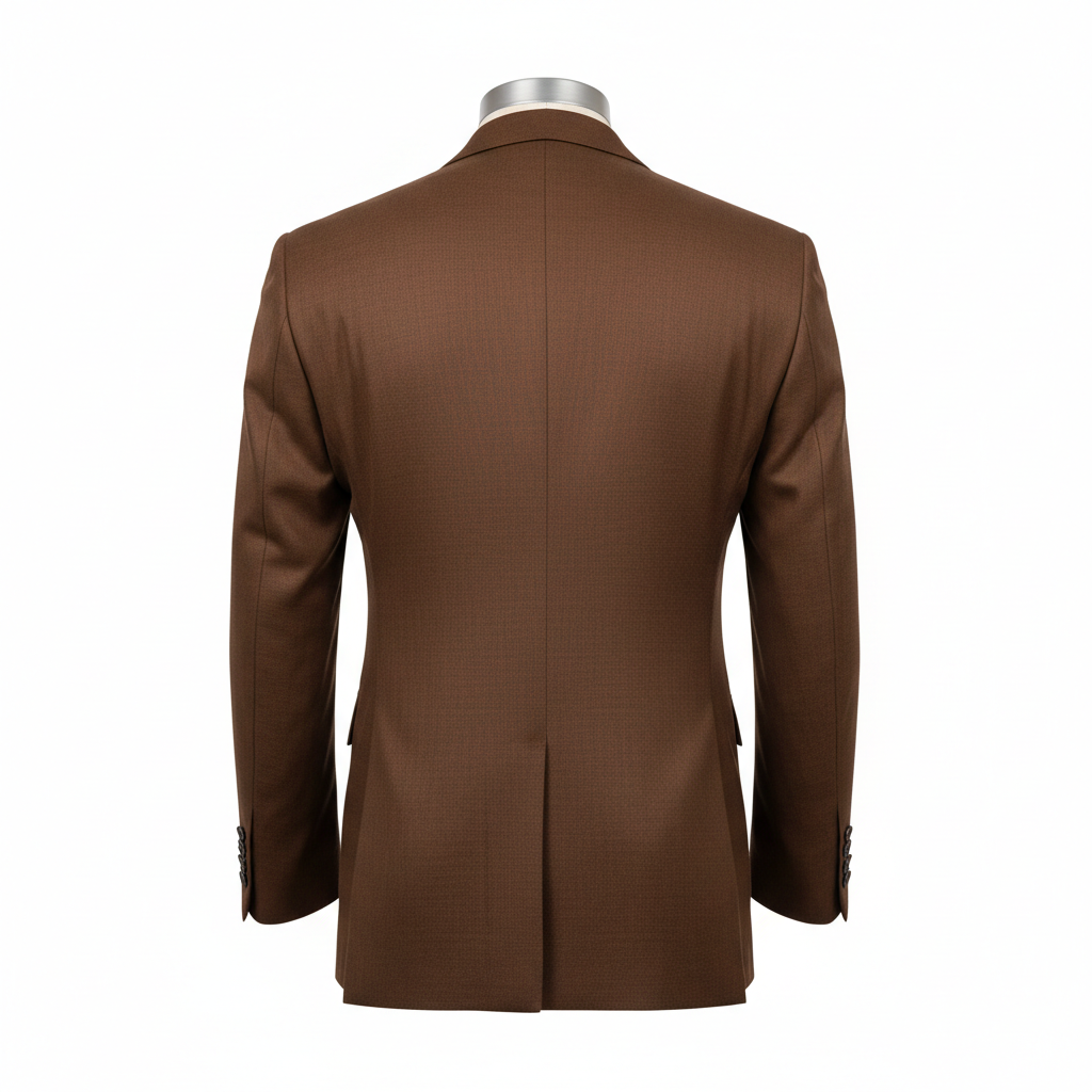 Executive Single-Breasted Blazer – Walnut Brown – Back View