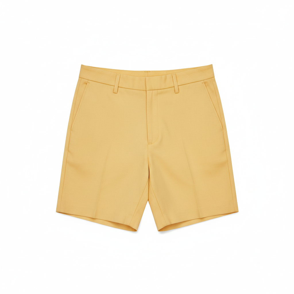 Bermuda Tailored Shorts in Butter Yellow – Hero