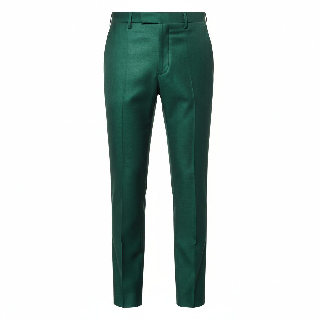 Tailored Casual Trousers in Emerald Green – Front View