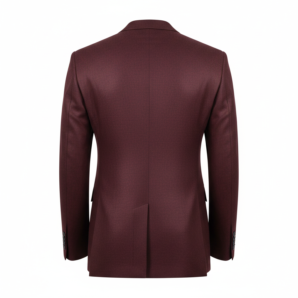 Heritage Button Blazer – Burgundy Wine – Back View