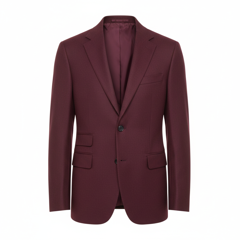 Heritage Button Blazer – Burgundy Wine – Front View