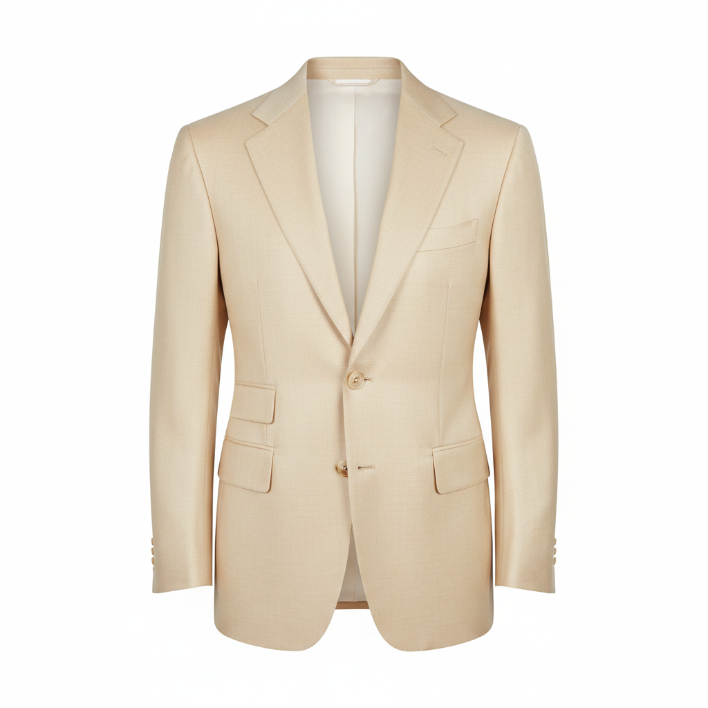 Heritage Button Blazer – Ivory Sand – Front View