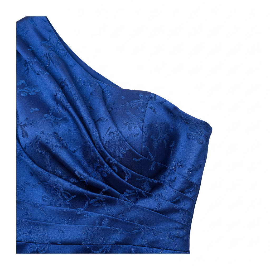 One Shoulder Evening Dress in Royal Blue – Fabric Detail