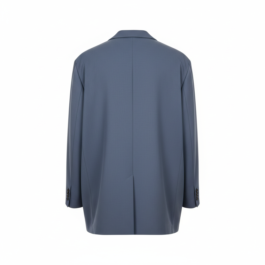 Modern Oversized Blazer – Slate Blue – Back View