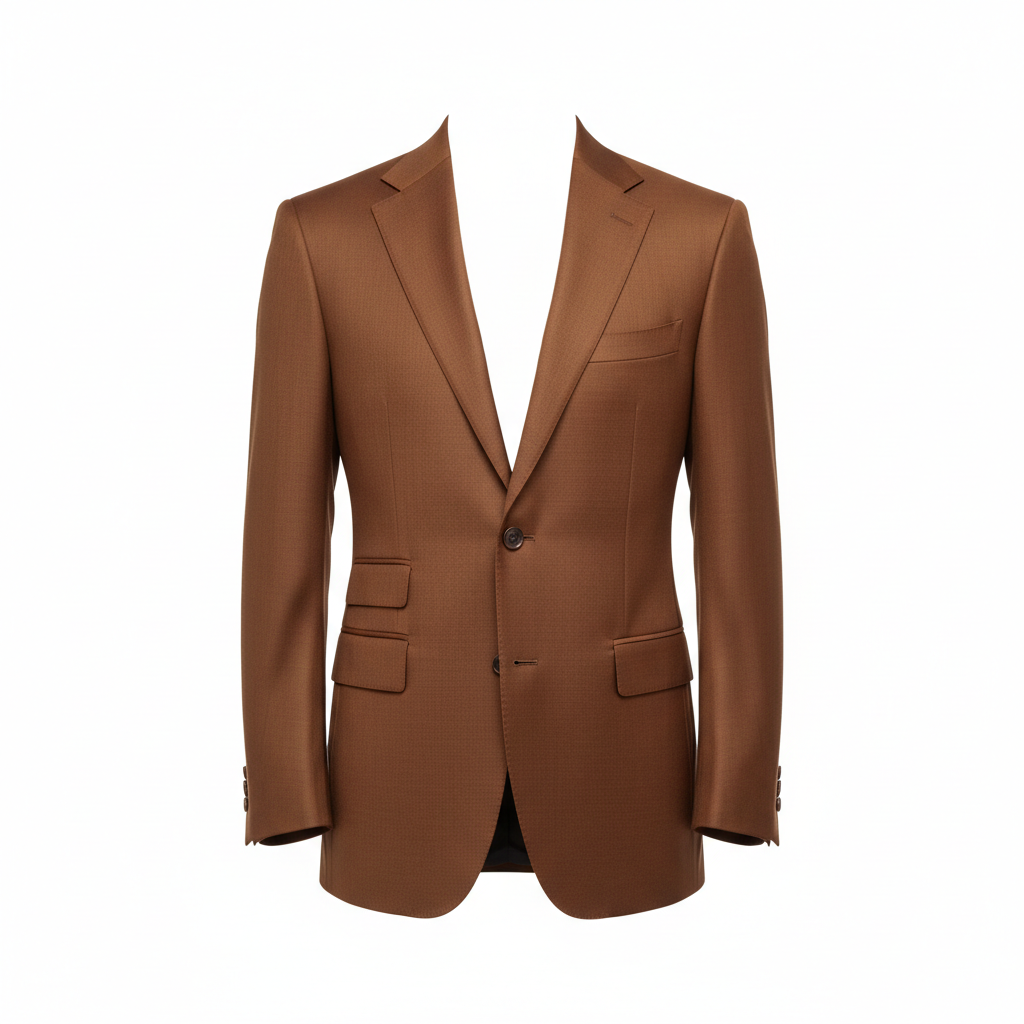 Executive Single-Breasted Blazer – Walnut Brown – Front View