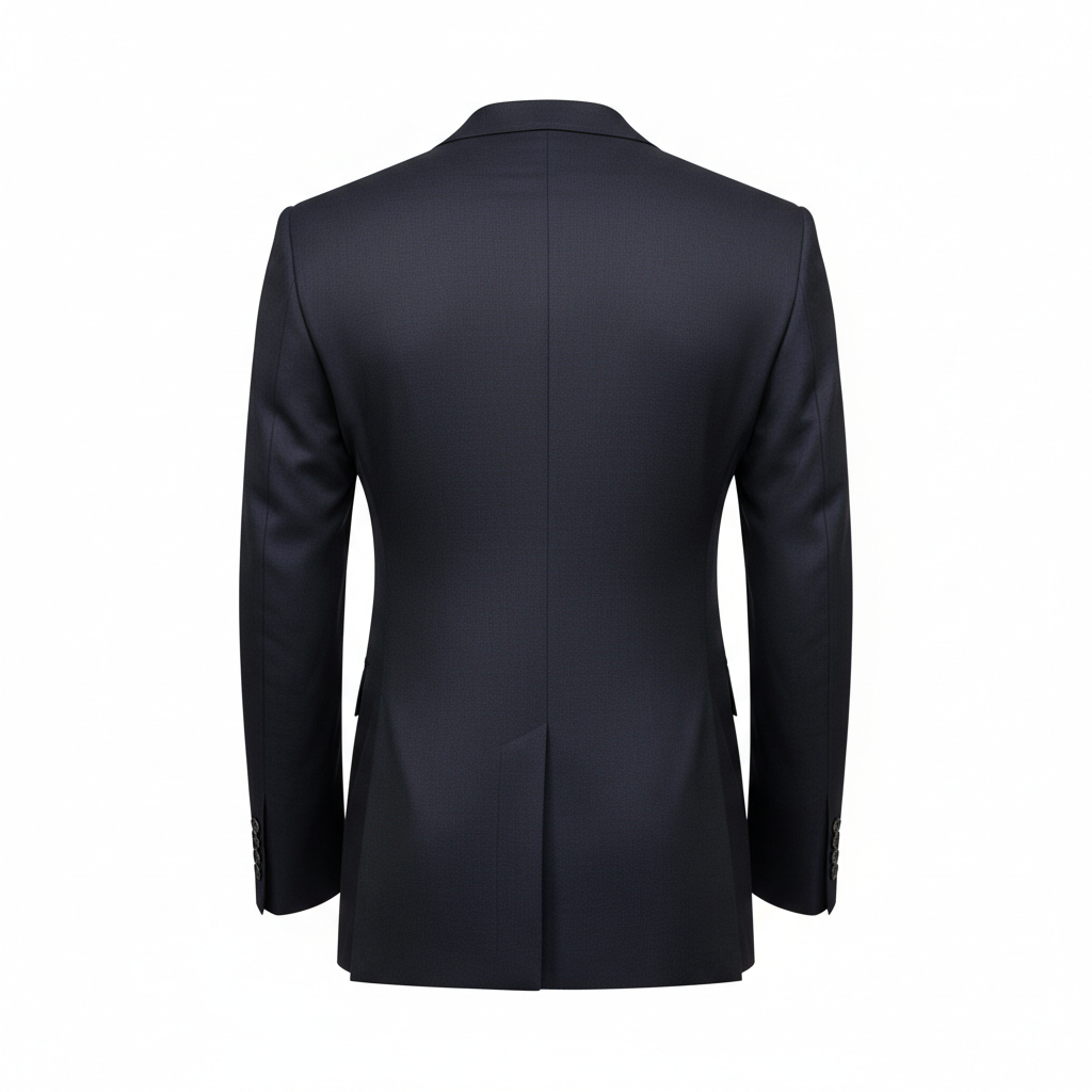 Executive Single-Breasted Blazer – Midnight Navy – Back View
