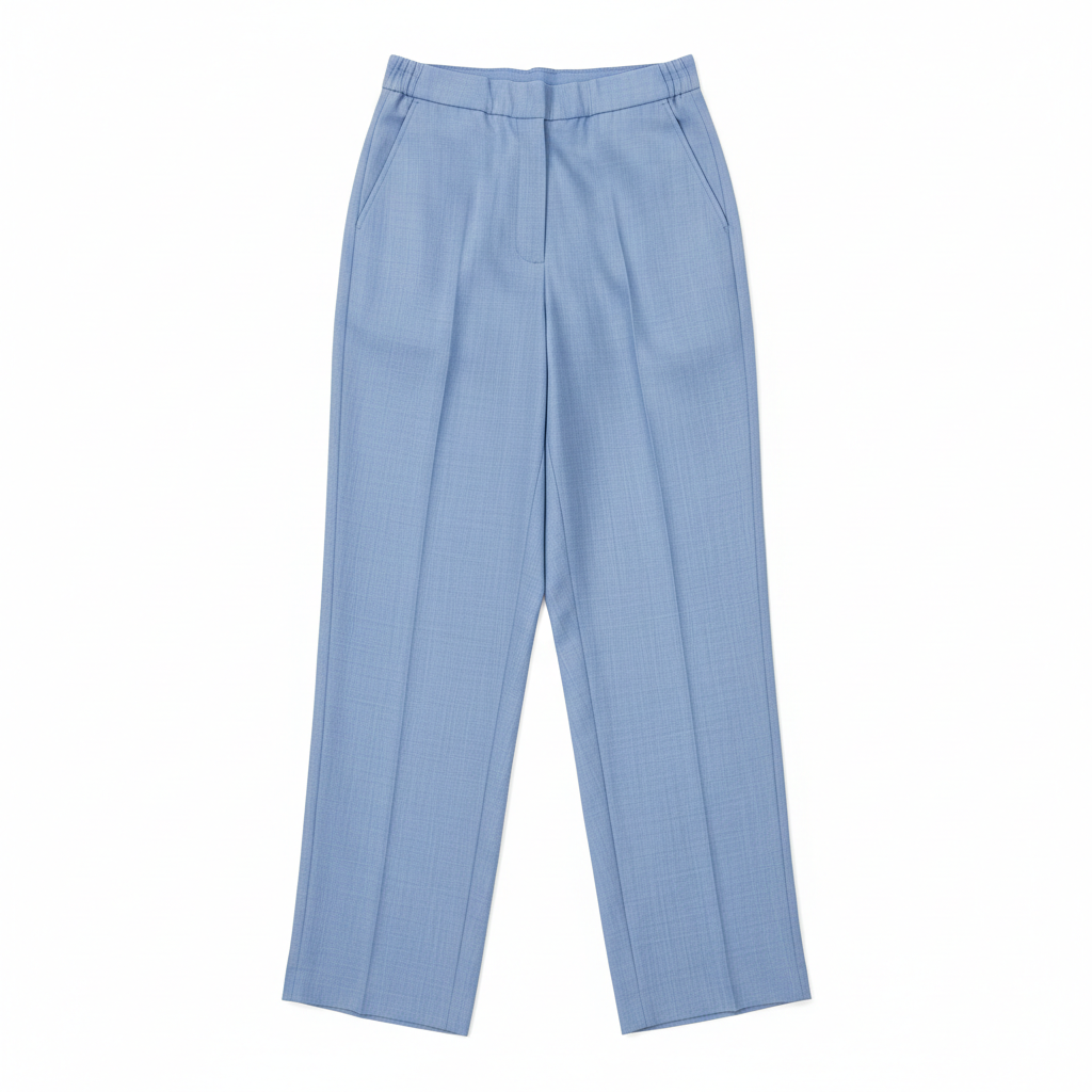 Pinstripe Relaxed Trousers – Sky Blue – Hero