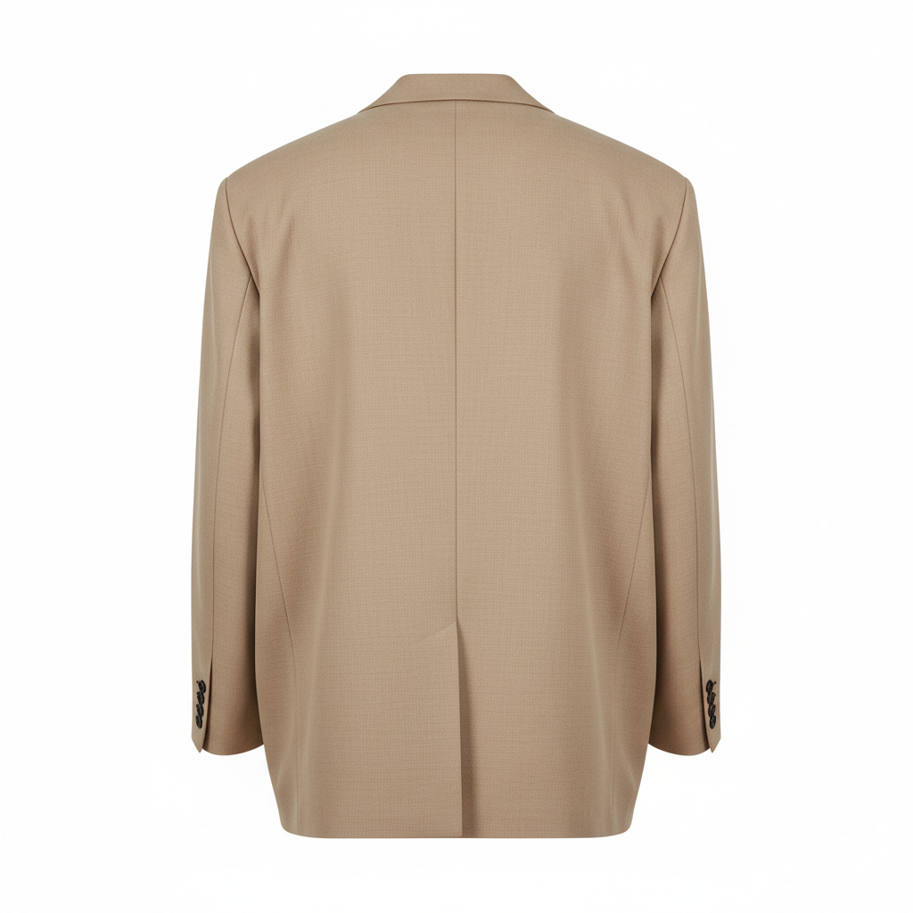 Modern Oversized Blazer – Sandstone Beige – Back View