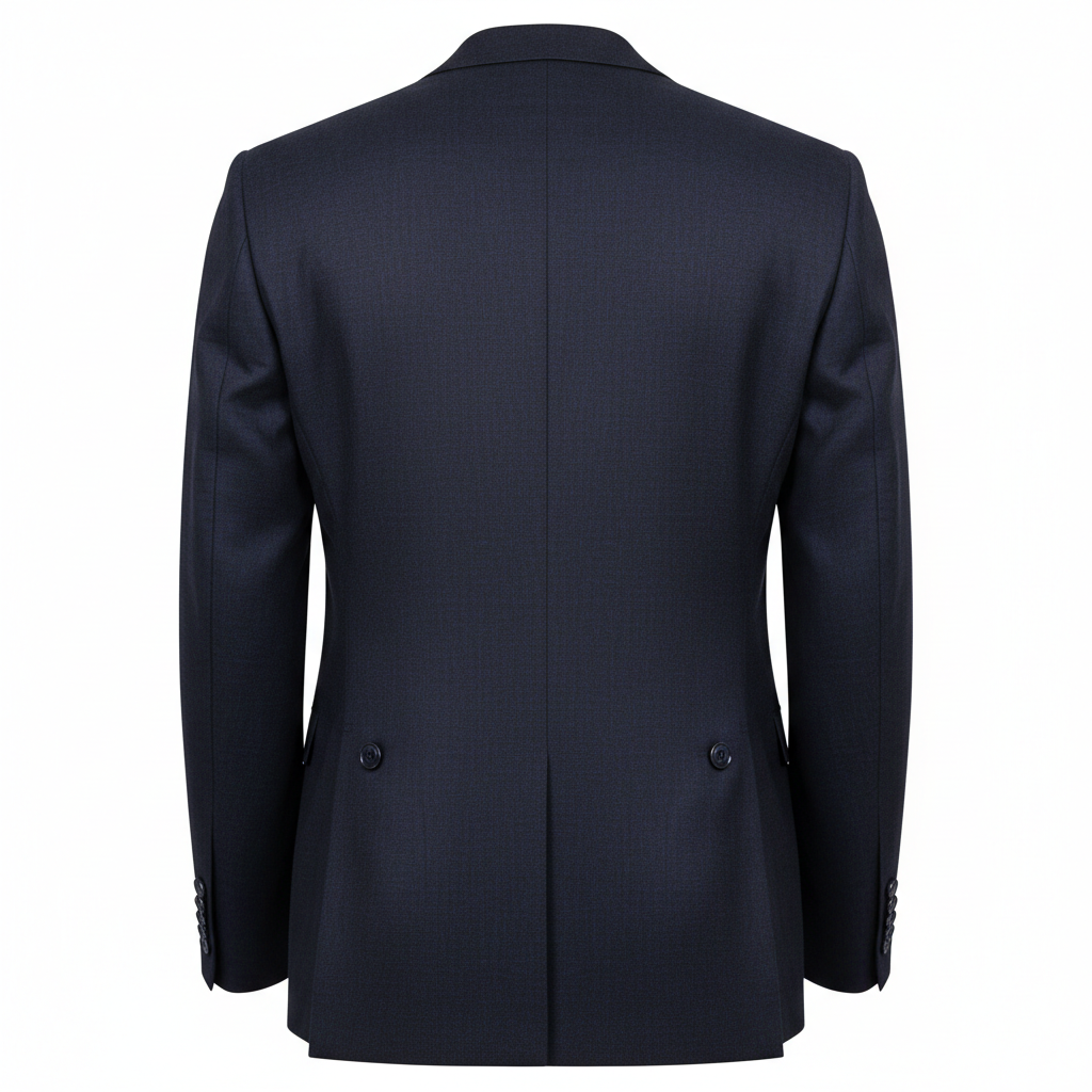 Heritage Button Blazer – Deep Navy – Back View