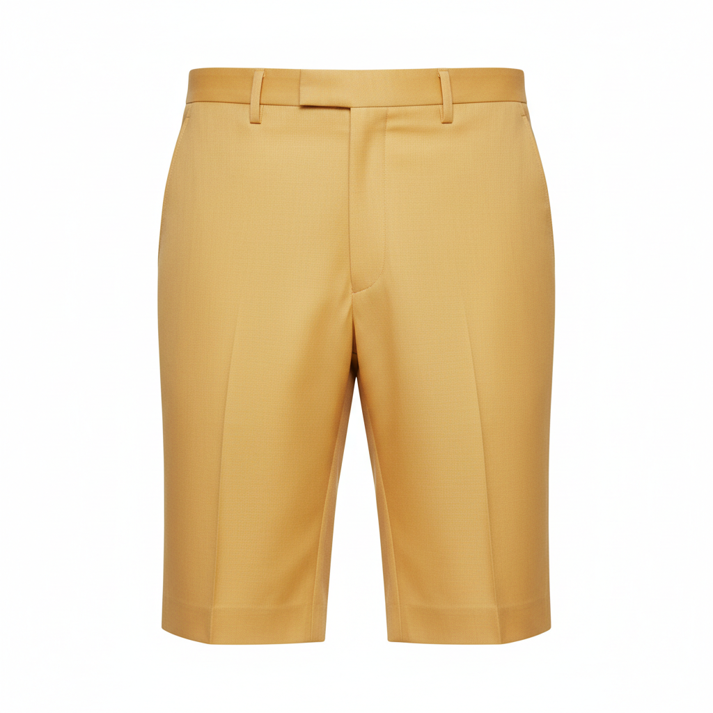 Bermuda Tailored Shorts in Butter Yellow – Front View