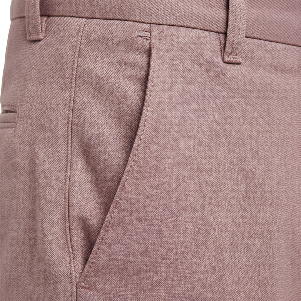 Tailored Casual Trousers in Rose Mauve – Fabric Detail