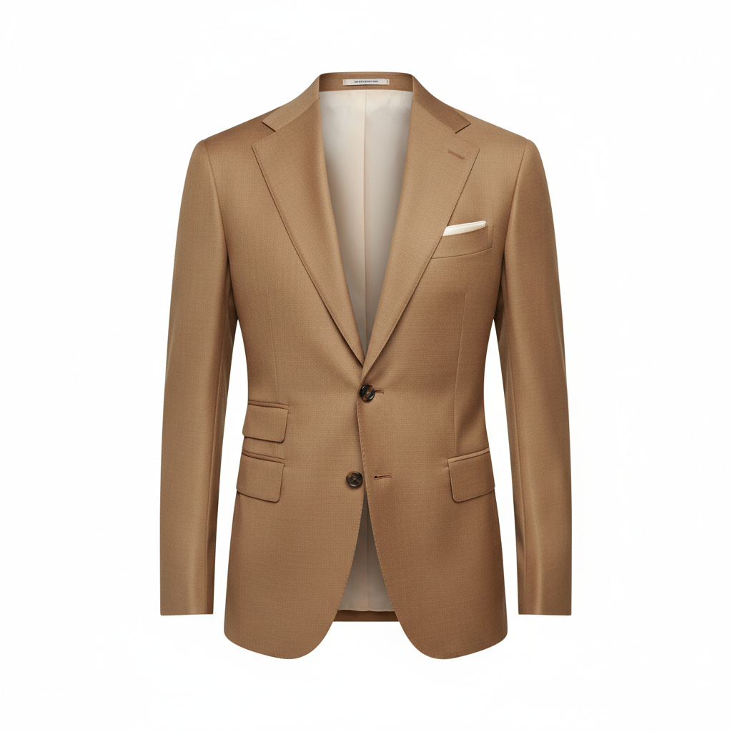 Executive Single-Breasted Blazer – Dusty Camel – Front View