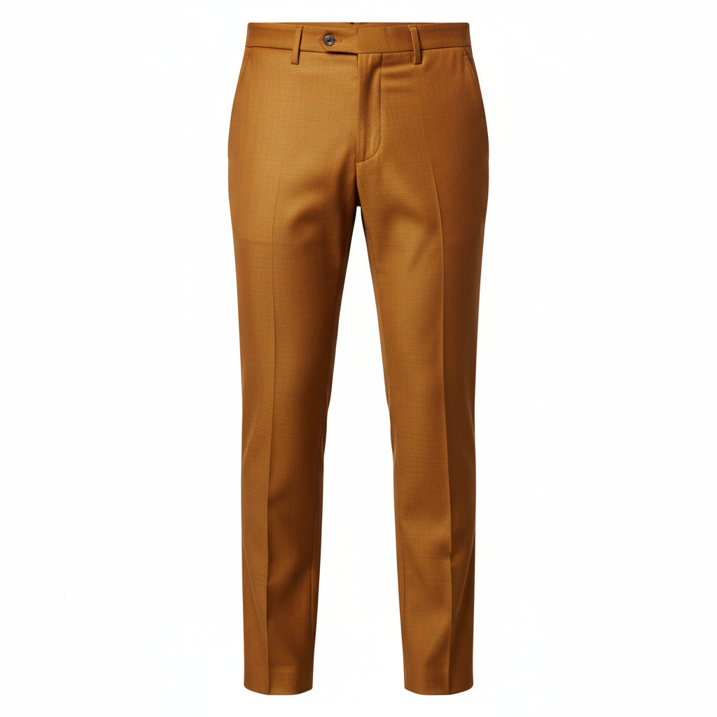 Tailored Casual Trousers in Amber Gold – Hero