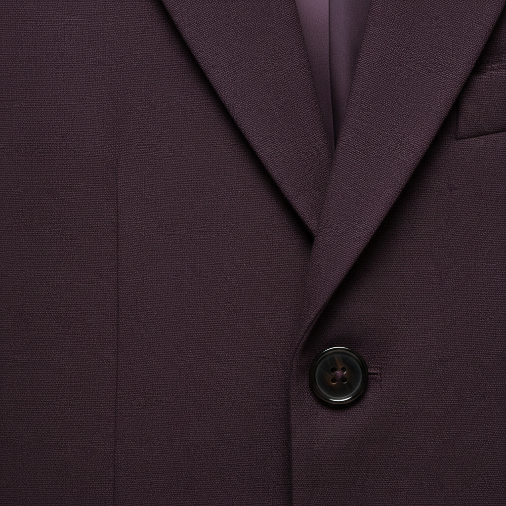 Modern Oversized Blazer – Dark Plum – Fabric Detail