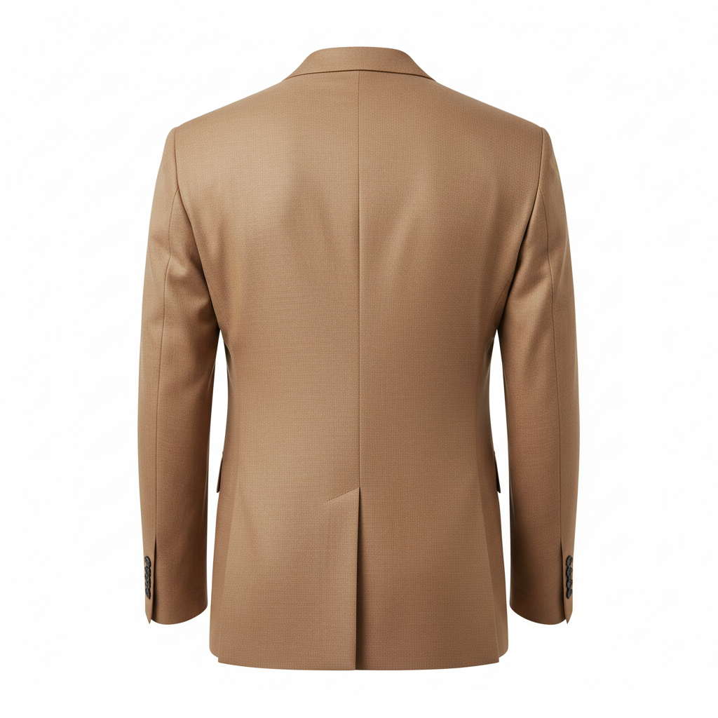 Executive Single-Breasted Blazer – Dusty Camel – Back View