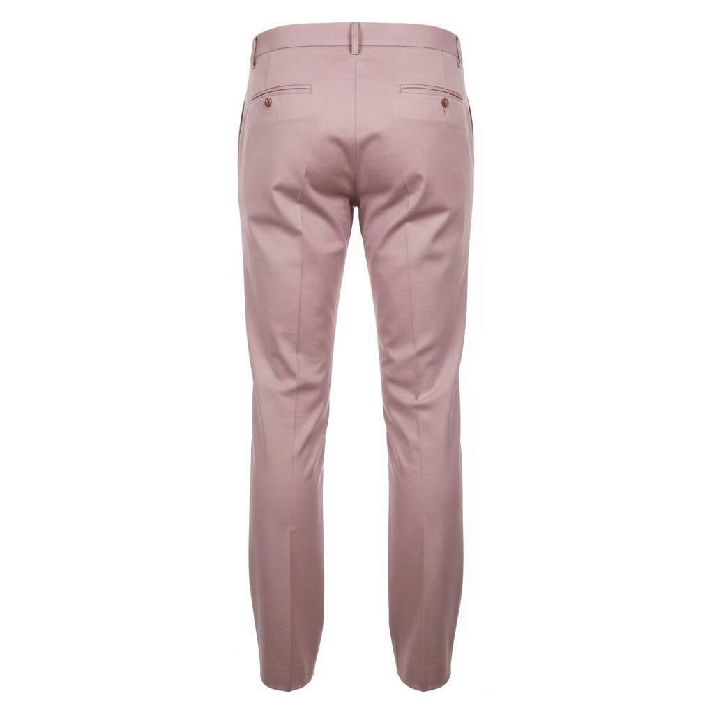 Tailored Casual Trousers in Rose Mauve – Back View