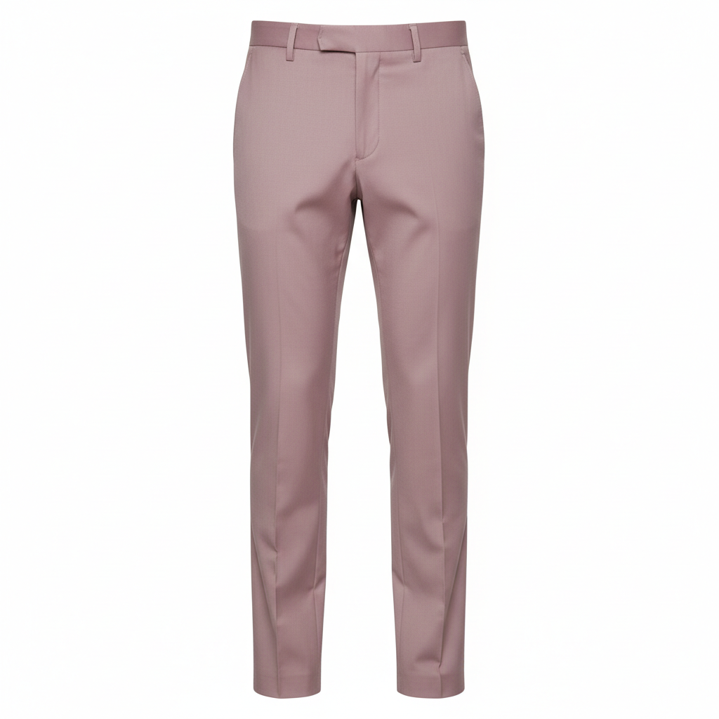 Tailored Casual Trousers in Rose Mauve – Front View