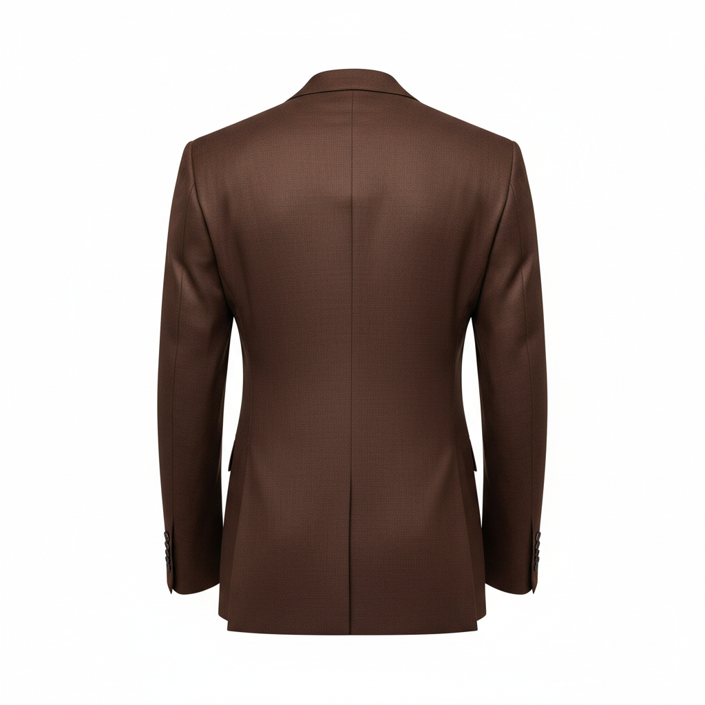 Executive Single-Breasted Blazer – Walnut Brown – Back View