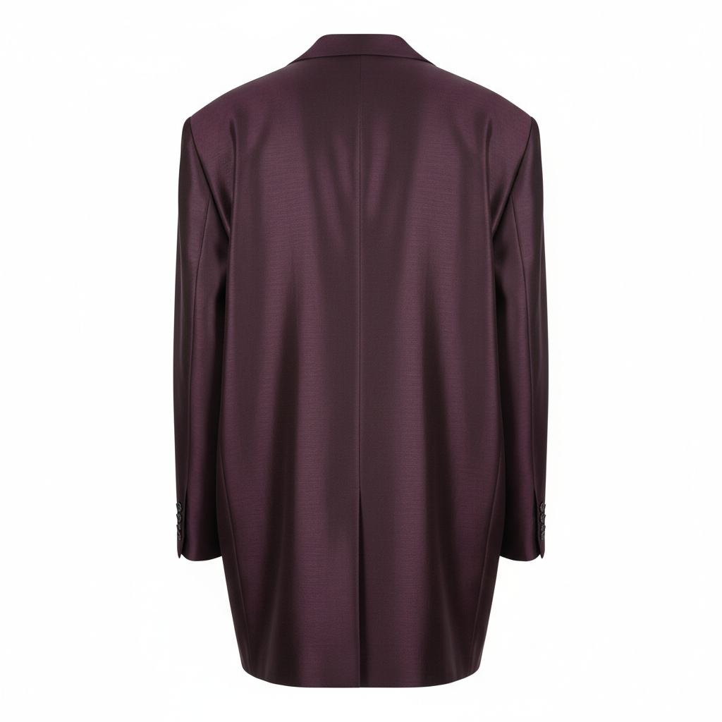 Modern Oversized Blazer – Dark Plum – Back View