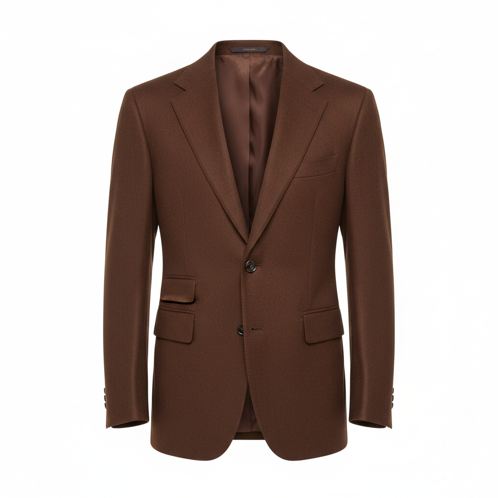 Executive Single-Breasted Blazer – Walnut Brown – Front View