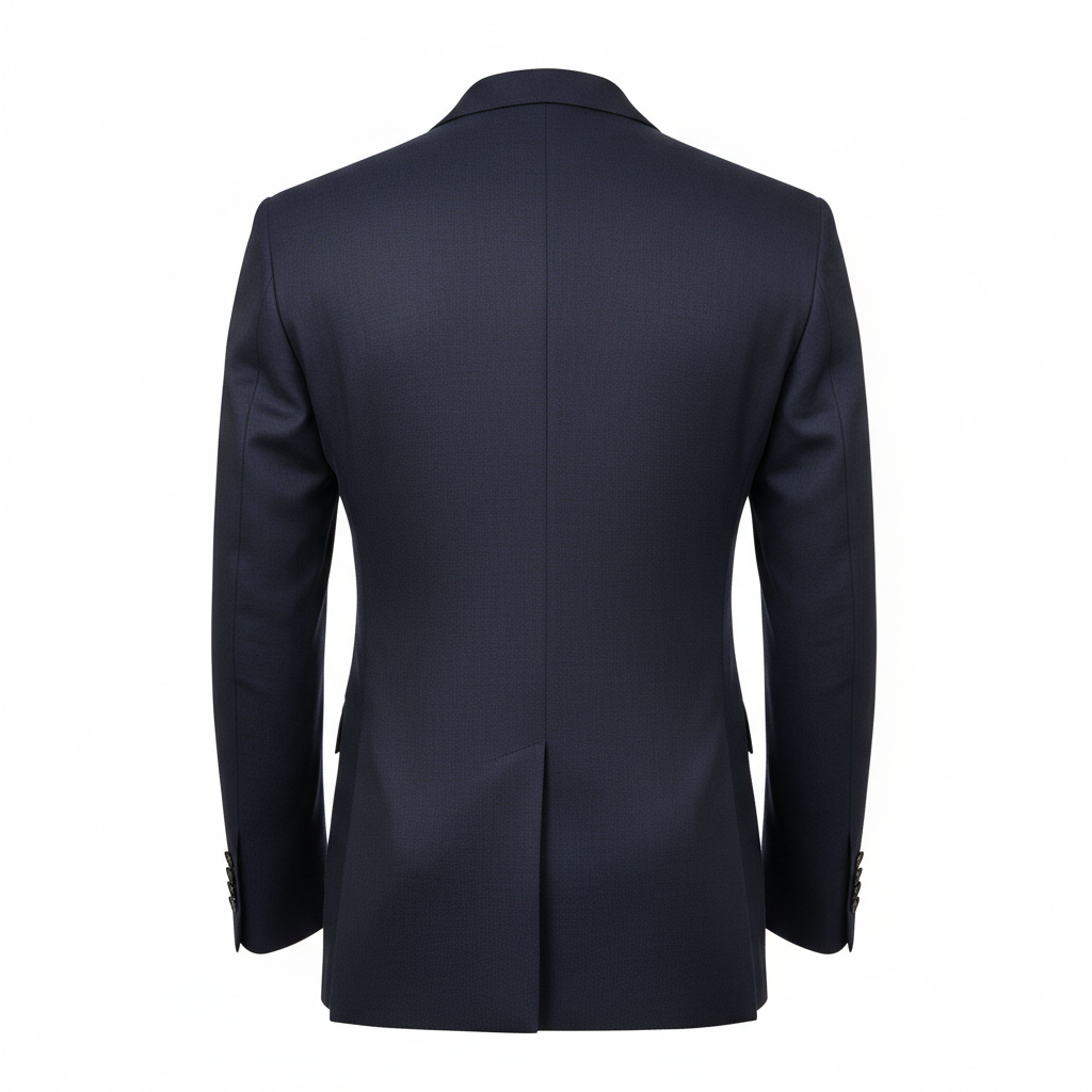 Executive Single-Breasted Blazer – Midnight Navy – Back View