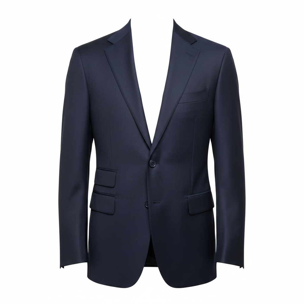 Executive Single-Breasted Blazer – Midnight Navy – Front View