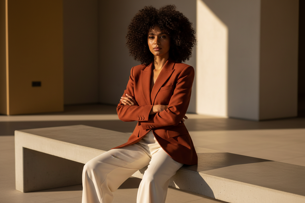 Slide 2 - Orange Blazer